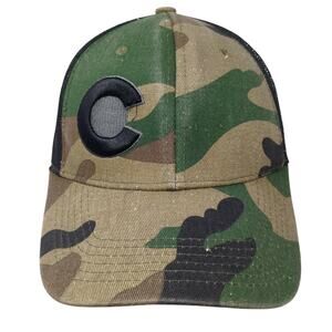 Colorado Strapback Mesh Back Trucker Hat Multicolor One Size Camo